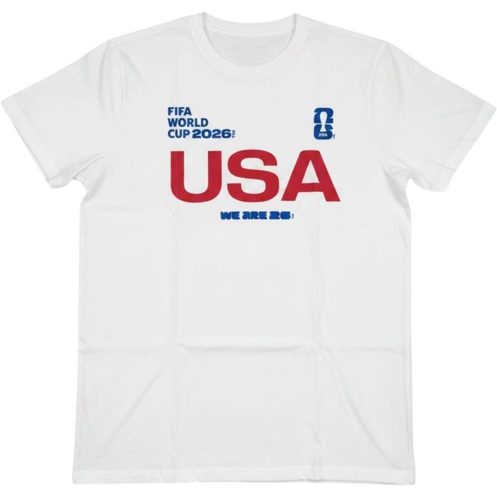 Official FIFA World Cup 2026 USA Tee Shirt Mens Large White Licensed NEW